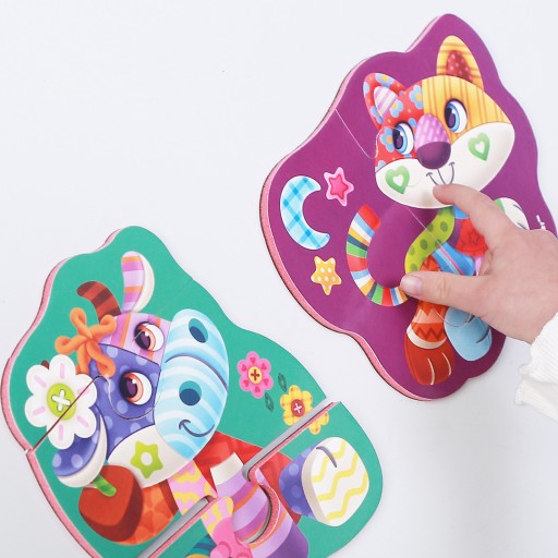 Weiche Baby Magnetpuzzles «Kuh-Katze»